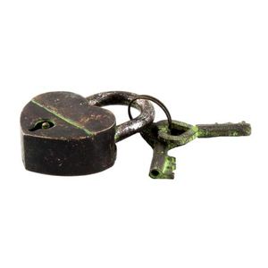 Antique Iron Padlock 2 Working <b>Keys</b> New Best Quality Vintage Style Brass <b>Lock</b> Statue Shape Fingerprint Safety Function 70mm Size - Product Image 3
