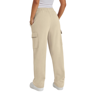 Pantalon cargo ample pour femme 100% coton taille haute avec 6 poches Streetwear confortable pour l'hiver quantité minimale de commande bas - Product Image 2