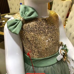 Mới Thiết Kế Thời Trang Bé Ưa Thích Ăn Mặc Đặt Vàng Ren Frilly Cơ Thể <span class=keywords><strong>Net</strong></span> Váy Dài & Hairband Cho Trẻ Em Trẻ Em 2 Màu Sắc Của Bên - Product Image 6