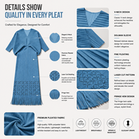 Robe plissée sur mesure, mode féminine, fabricant OEM, fournisseur de vêtements à marque privée pour les marques de boutiques, production en petites séries