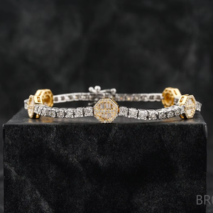 Bracelet tennis en diamant cultivé en laboratoire, plaqué or 14 carats, pour un style hip-hop certifié pour un spécial mode de luxe, vente en gros - Product Image 1