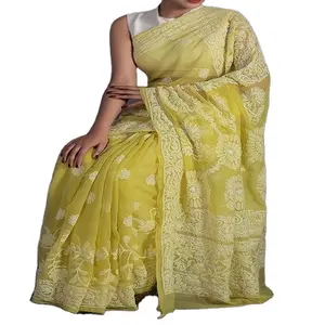 הודי נשים המפלגה ללבוש האחרון אוסף משי כותנה בד סארי/האחרון אוסף טהור כותנה משי סארי