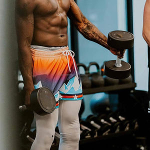 Pantalones cortos atléticos de baloncesto para hombre malla gimnasio deportes entrenamiento cordón Retro Casual moda corto con bolsillos - Product Image 2