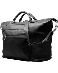 Black Genuine Leather Duffle <b>Bag</b> <b>Men</b> <b>Weekender</b> Travel Overnight Gym Sports Luggage Large Capacity Tote Contrast Stitching Water - Product Image 2