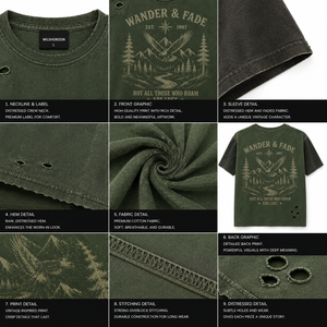 Camiseta Oversize de Algodón Pesado 300G para Hombre, Estampado Acid Wash, Cuello Redondo, Verde Oliva, Logo OEM, Ajuste Holgado - Product Image 3