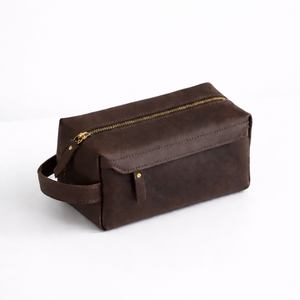 Neceser de Cuero Multifuncional, Bolsos de Maquillaje para Exteriores, Bolsos de Mano de Cuero Vacuno para Hombre, Bolsa de Cosméticos - Product Image 2