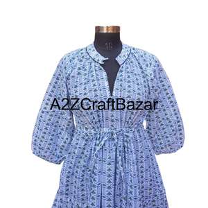 ชุดเดรสผ้าฝ้ายลายดอกไม้สไตล์โบฮีเมียนสำหรับผู้หญิง คอวี ทรงหลวม ระบายอากาศได้ดี เหมาะสำหรับใส่ลำลองในชีวิตประจำวันช่วงฤดูร้อน - Product Image 3