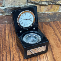 Horloge boussole nautique Art Déco personnalisée avec boîte en bois par Calvin Handicraft