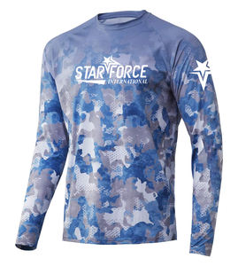 เสื้อตกปลาแขนยาว Upf50 + ผู้ชายเสื้อตกปลาแบบสั่งตัดสีดำระบายอากาศได้ดี - Product Image 5