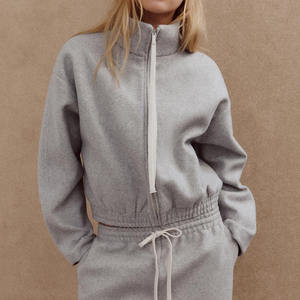 Sweat à capuche femme haute qualité Logo personnalisé sweat à capuche solide pull hiver épais chaud manteau dame coupe ample à manches longues hauts - Product Image 2