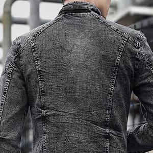 Nuevo diseño azul hombre Jean abrigos botón bolsillo chaqueta de mezclilla para hombre otoño vaquero invierno de gran tamaño de marca tamaño L prendas de vestir ropa - Product Image 6