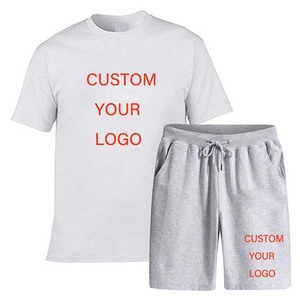 Conjunto de Verano para Hombre de 2 Piezas, MOQ Bajo, Ropa Masculina, Camiseta y Pantalones Cortos, Conjuntos Deportivos, Chándales de Algodón Transpirable, Estilo Urbano - Product Image 5