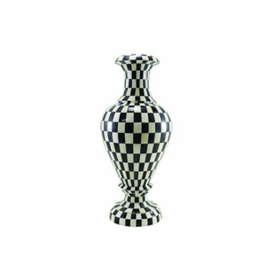 Black White Checked Ceramic Acrylic Flower Pot <b>Decorative</b> Floor Vase for Diwali Home <b>Decoration</b> Wholesale Low Price - Product Image 1