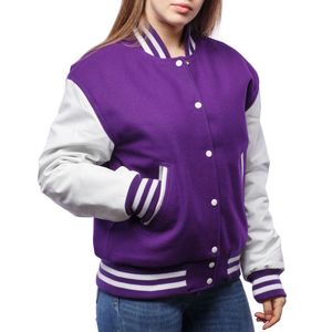 Vêtements décontractés de luxe en cuir veste universitaire pour femmes Letterman High Street Style vente en gros vêtements de rue d'hiver veste pour femmes - Product Image 1