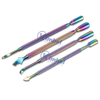 Lime à ongles incarnée 13 cm Instruments de podierie à pointe Fine lime à ongles en acier inoxydable et ensemble de levage