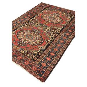 Alfombra Grande de Lana Anudada a Mano Aalam, Diseño Rectangular Abstracto con Medallón Rojo Naranja para el Hogar - Paem-410, para Entrada, Pasillo, Sala de Estar - Product Image 2