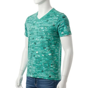 T-shirts en polyester à col en V écologiques, impression par transfert thermique, doux, légers, décontractés, vente en gros, vêtements personnalisés, QualityWearX - Product Image 2