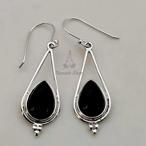Pendientes de Ónix Negro en Forma de Lágrima, Plata de Ley 925, Joyería Hecha a Mano, Regalo de Piedra de Nacimiento de Julio - Product Image 2