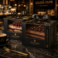 Boîtes à gâteaux personnalisées AT PACK avec fenêtre, emballages de pâtisserie haut de gamme pour gâteaux, pâtisseries et emballages cadeaux