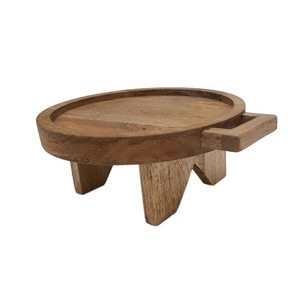 Soporte de pastel de madera de forma redonda de diseño único, acabados naturales para boda, fiesta de cumpleaños, soporte de exhibición personalizado a granel - Product Image 1