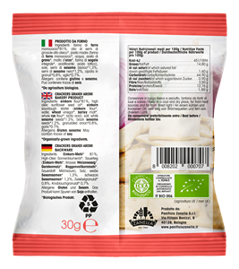 อินคอร์นแครกเกอร์ออร์แกนิก กระเทียม หัวหอม สีดํา สีขาว งา Grandi Aromi 30g เมล็ดพืช ของว่าง GVERDI เลือกจากอิตาลี ของชําร่วย - Product Image 2