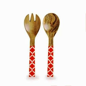 Serveurs à salade modernes de 11 pouces, bleu et blanc, en résine personnalisée, écologiques, compatibles lave-vaisselle, pour la maison et la cuisine, fabriqués en Inde - Product Image 5