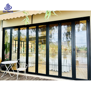 Portes accordéon commerciales en verre trempé double, en aluminium, à charnières, pour maisons, entrées extérieures, garages - Product Image 2