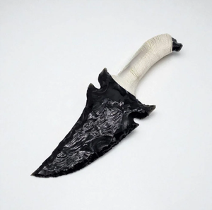 Couteau antique en obsidienne noire artisanal, lame de poignard, arme en cristal artisanale, outil de protection spirituelle, décoration, cadeau - Product Image 1