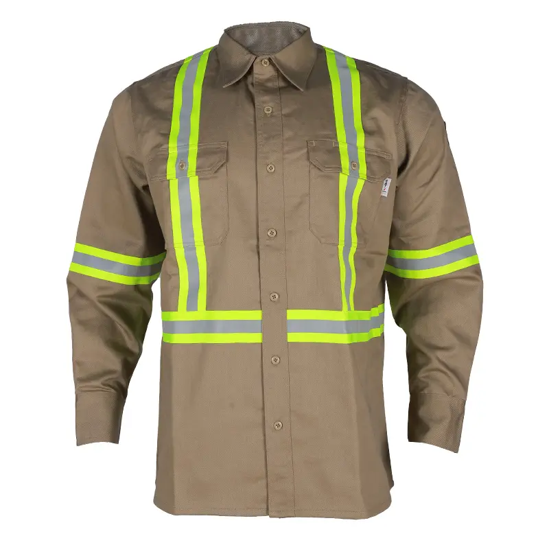 FRARCTEX Camisas para homens de trabalho à prova de fogo de nylon e algodão FRC resistente a incêndio resistente a chamas para soldadores