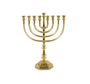 Standart kudüs Hanukkah Menorah yahudi Menorah mumluk 7 şube ile hint üreticiden Hanukkah Menorah