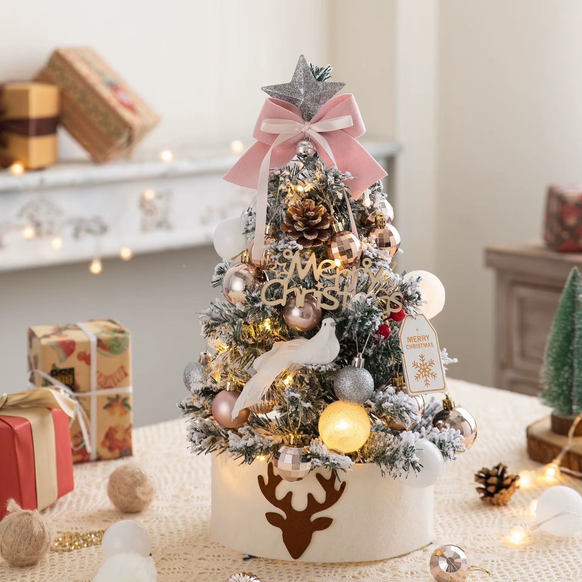 45cm snow tree pink