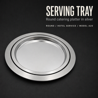 Plats de service en acier inoxydable pour barbecue, plateaux métalliques peu profonds pour la restauration, les KTV et les fêtes