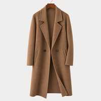 Manteau d'hiver en laine pour homme, coupe classique, double boutonnage, anti-plis, respirant, écologique, personnalisable OEM