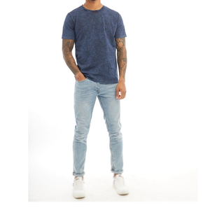 Camisetas lavadas con ácido de algodón 100% de alta calidad con logotipo personalizado Diseño de patrón de letras de buena calidad - Product Image 4