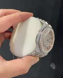 Nouvel arrivage de montre en acier inoxydable avec moissanite et diamant antique de style hip hop pour hommes - Product Image 2