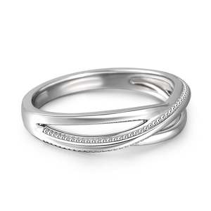 Bague pour homme Jeulia Eternal Promise en argent sterling avec zircon, design croisé, pour anniversaire - Product Image 2