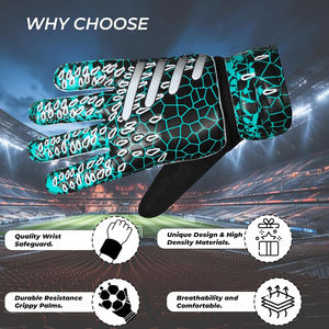 Nouveaux gants de gardien de but professionnels respirants pour l'extérieur, bouts des doigts, adultes, enfants, cuir épais, lisses, gants d'entraînement de football - Product Image 6