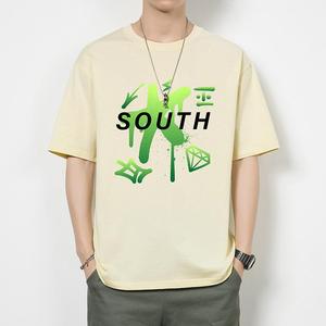 Camiseta Casual de Mujer de Mezcla de Poliéster y Algodón con Apliques de Logotipo de Lentejuelas Transpirables y Antiarrugas Estampadas - Product Image 2