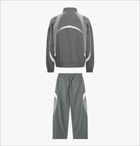 Conjunto de cortavientos de 2 piezas de nailon de alta calidad con logotipo personalizado impreso para hombre, Sudadera con capucha y pantalón informales de talla grande XXL, ropa deportiva para gimnasio - Product Image 6