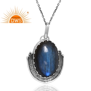 Nuevo diseño, colgante de piedras preciosas de labradorita Natural de Plata de Ley 925, joyería de diseño personalizado para mujer, regalo para ella - Product Image 2