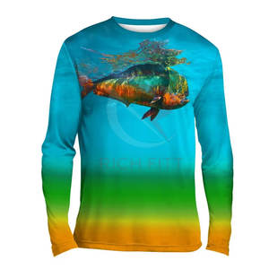 T-shirt de pêche en matériau durable, logo personnalisé imprimé, manches longues, longueur personnalisée, fabricant pakistanais - Product Image 1