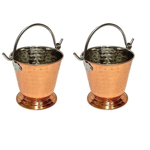 Balti de cobre recubierto tradicional de fabricación india para donaciones de templos, almacenamiento de agua ritual y decoración disponible para la venta - Product Image 6