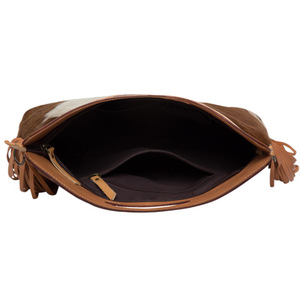 Western Handcrafted Tooling Fringe Bohemian Sling Bag Alta calidad Mujeres Cuero genuino Oculto Llevar Otoño Personalizable - Product Image 4