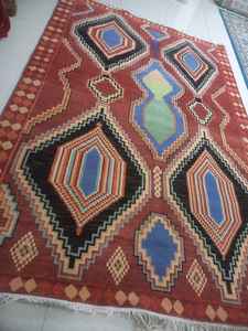 พรมขนสัตว์ถักนิตติ้งขนาด2.6x6พรมถักมือผ้าฝ้ายสไตล์วินเทจสำหรับตกแต่งบ้านขั้นต่ำ1ชิ้น - Product Image 2