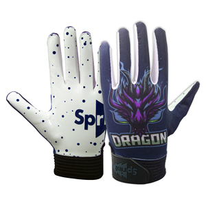 ถุงมือหนังรับอเมริกันฟุตบอลพิมพ์ลายโลโก้ออกแบบได้ตามต้องการ - Product Image 2