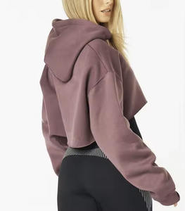 เสื้อฮู้ดผ้าฝ้าย100% สำหรับผู้หญิงเสื้อฮู้ดเปิดไหล่ปล่อยเอวลอยขนาดใหญ่พิเศษสำหรับผู้หญิง - Product Image 3