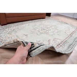 พรมวินเทจขนาดใหญ่ 5.6x8.7 ฟุต พรมตุรกี พรมขนสัตว์ลายดอกไม้สีเขียวน้ำตาล - Product Image 3