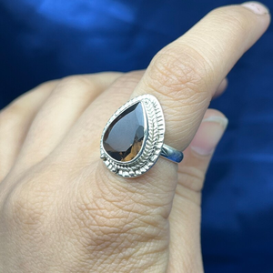 Anillo de cuarzo ahumado de alta calidad Natural de Plata de Ley 925, anillo de piedras preciosas recién llegado para mujer, joyería al por mayor - Product Image 5