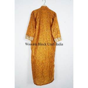 Bata Larga Elegante de Seda para Mujer, Kimono con Estampado Floral, para Verano, para Usar en Casa, como Ropa de Playa o de Dormir - Product Image 5