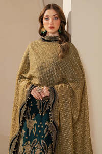 Robe de soirée Anarkali Lehenga Choli pakistanaise, lourdement ornée, pour femmes, avec broderie de mariée fantaisie, style mariage - Product Image 5